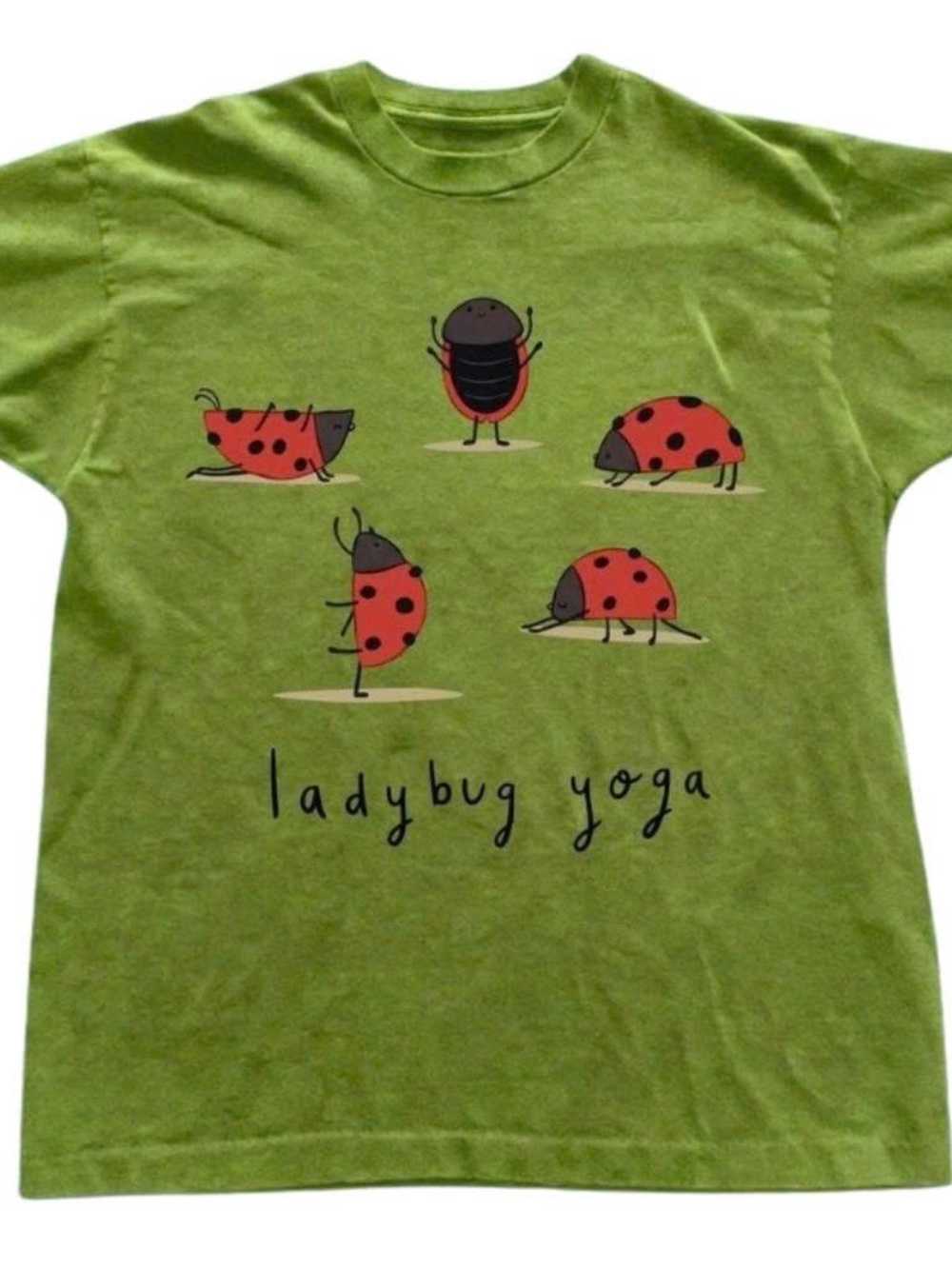 Ladybug Yoga Graphic Tee - Green